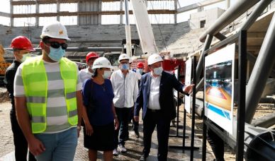 საქართველოს პრეზიდენტი "ევრობასკეტ 2022"-სთვის საკალათბურთო დარბაზის მშენებლობის პროცესს გაეცნო